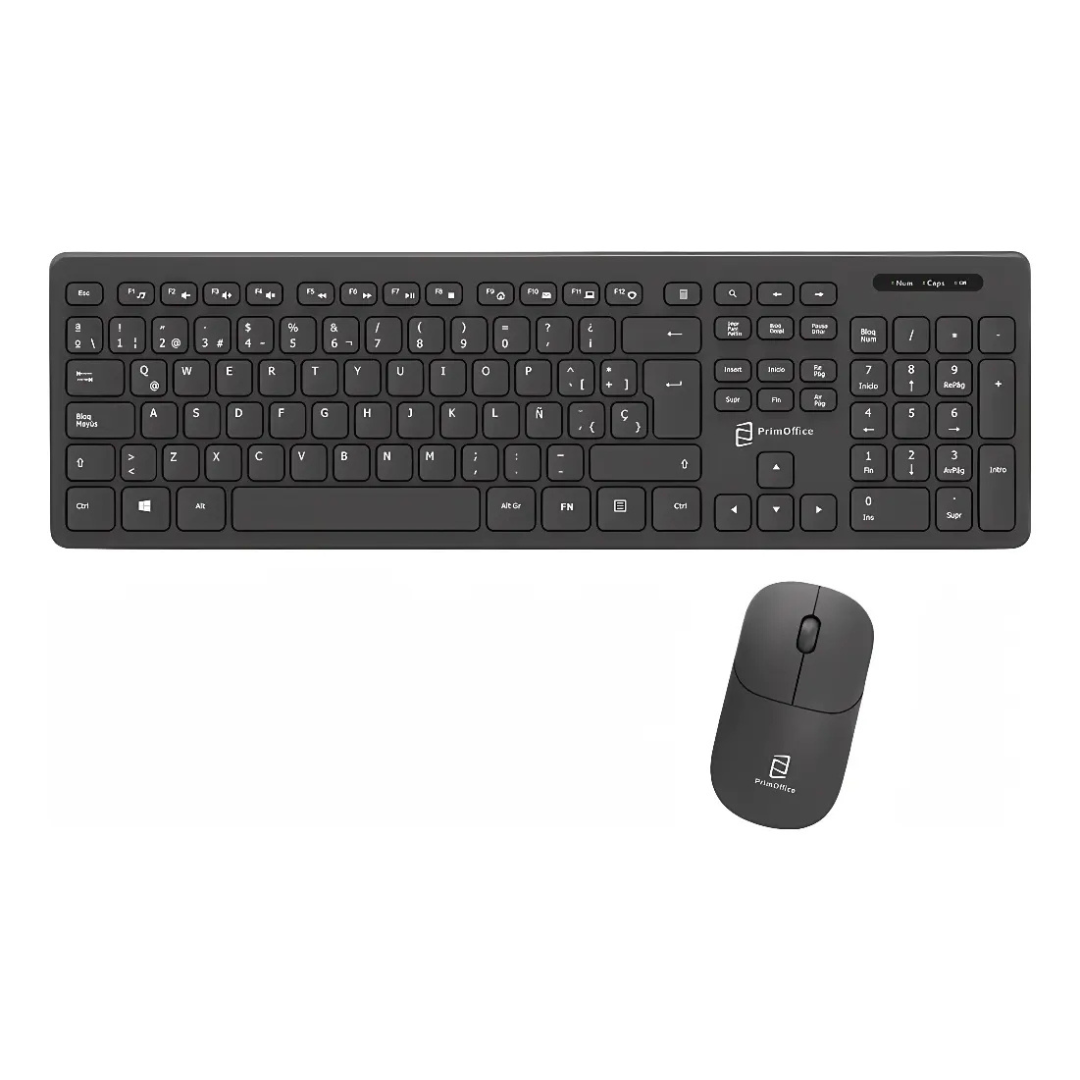 Teclado + Mouse Inalambricos Ergonómicos Pkey Mouse Negro Teclado Negro